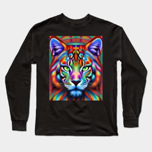 Kosmic Kitty (24) - Trippy Psychedelic Cat Long Sleeve T-Shirt